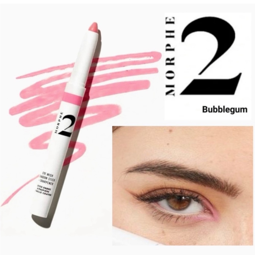 Morphe Eye Wish Shadow Liner Duo Stick & Sharpener Bubblegum Pink NWOB